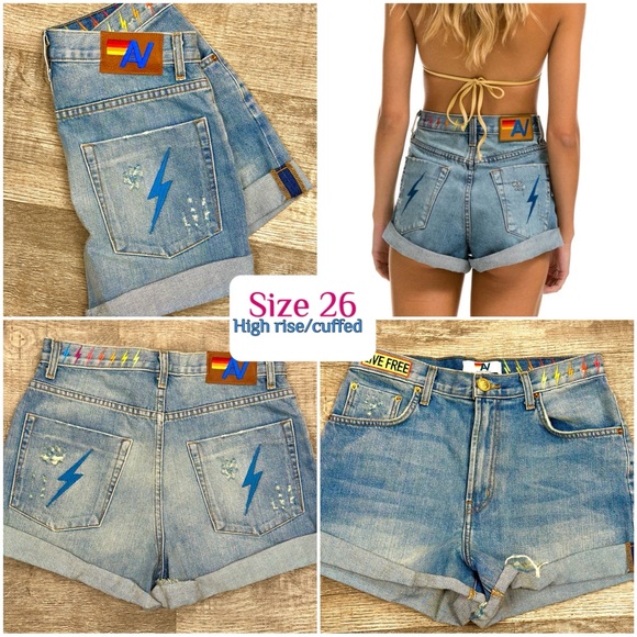 Aviator Nation Bolt Jean Shorts Size 26 - Picture 7 of 7